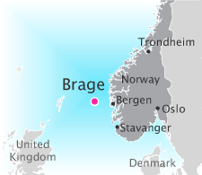 Карта расположения нефтегазового месторождения Brages